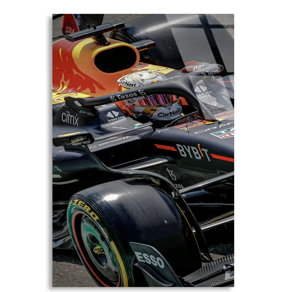 Red Bull Yan Görünüm F1 Cam Tablo – Formula 1 Duvar Dekoru - DEG0855