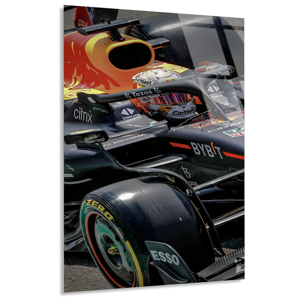 Red Bull Yan Görünüm F1 Cam Tablo – Formula 1 Duvar Dekoru - DEG0855