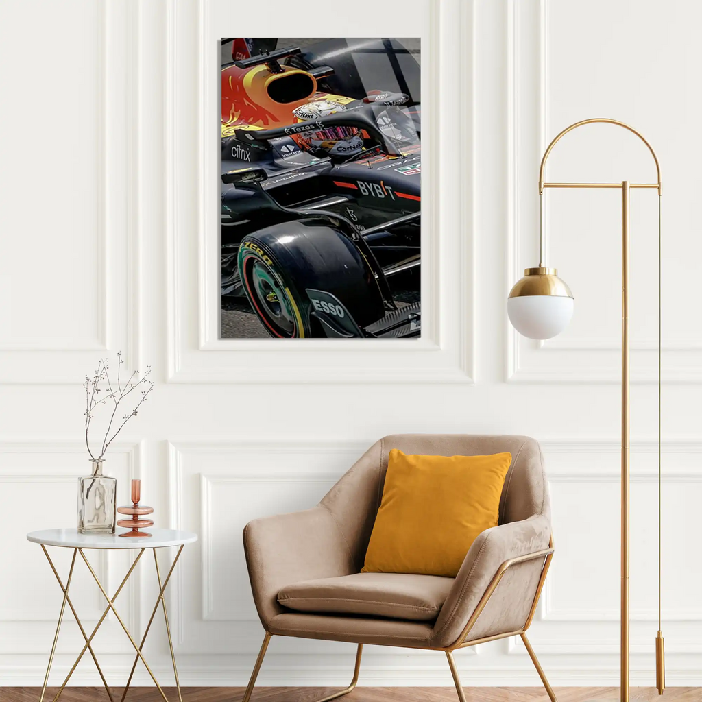 Red Bull Yan Görünüm F1 Cam Tablo – Formula 1 Duvar Dekoru - DEG0855