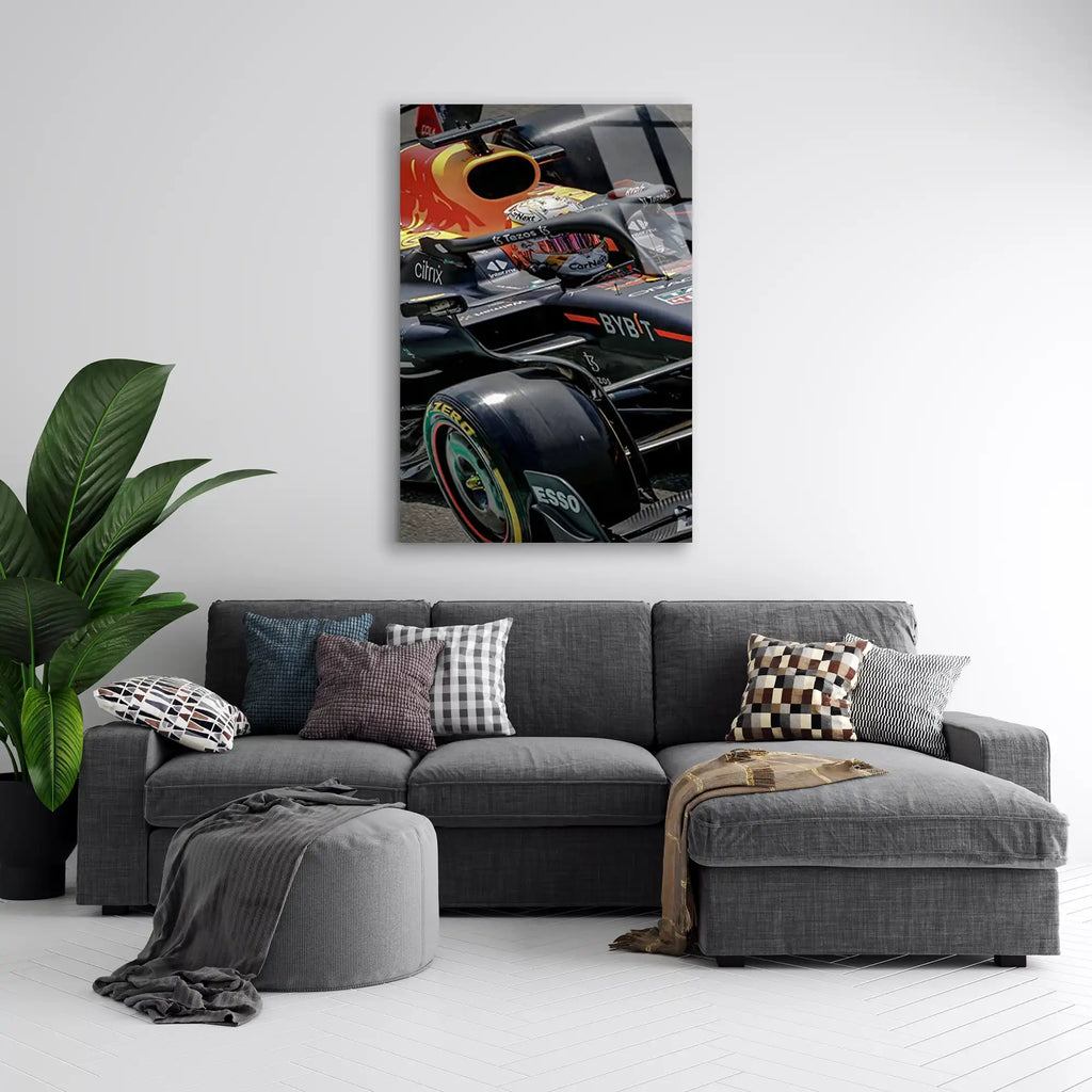 Red Bull Yan Görünüm F1 Cam Tablo – Formula 1 Duvar Dekoru - DEG0855