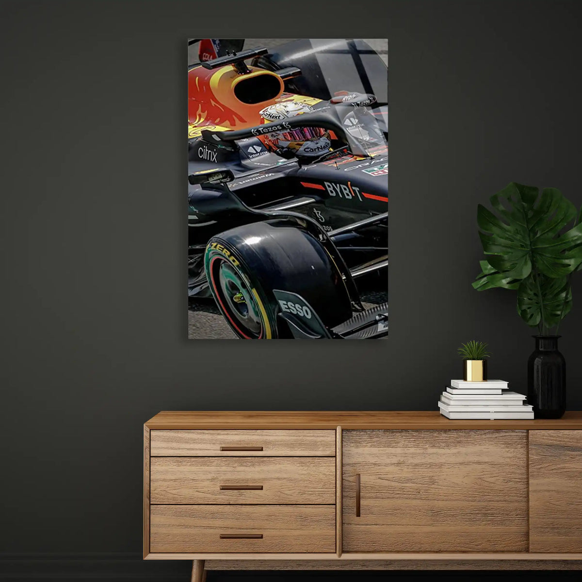 Red Bull Yan Görünüm F1 Cam Tablo – Formula 1 Duvar Dekoru - DEG0855