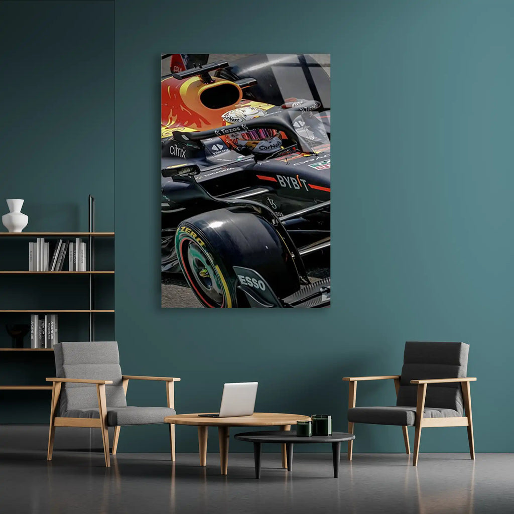 Red Bull Yan Görünüm F1 Cam Tablo – Formula 1 Duvar Dekoru - DEG0855