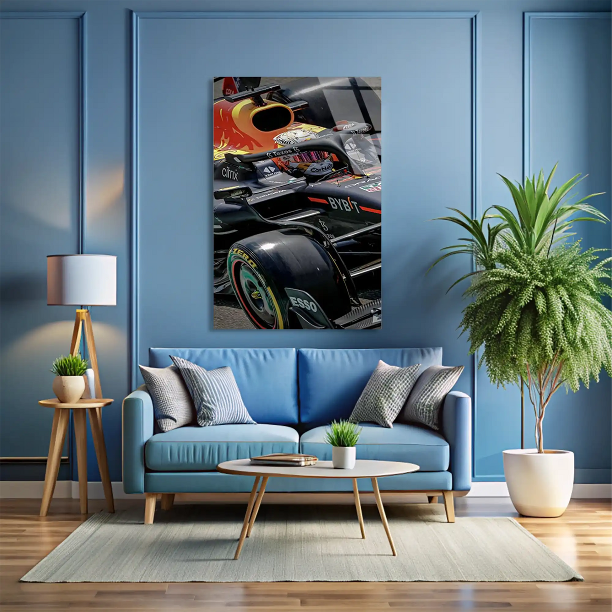 Red Bull Yan Görünüm F1 Cam Tablo – Formula 1 Duvar Dekoru - DEG0855