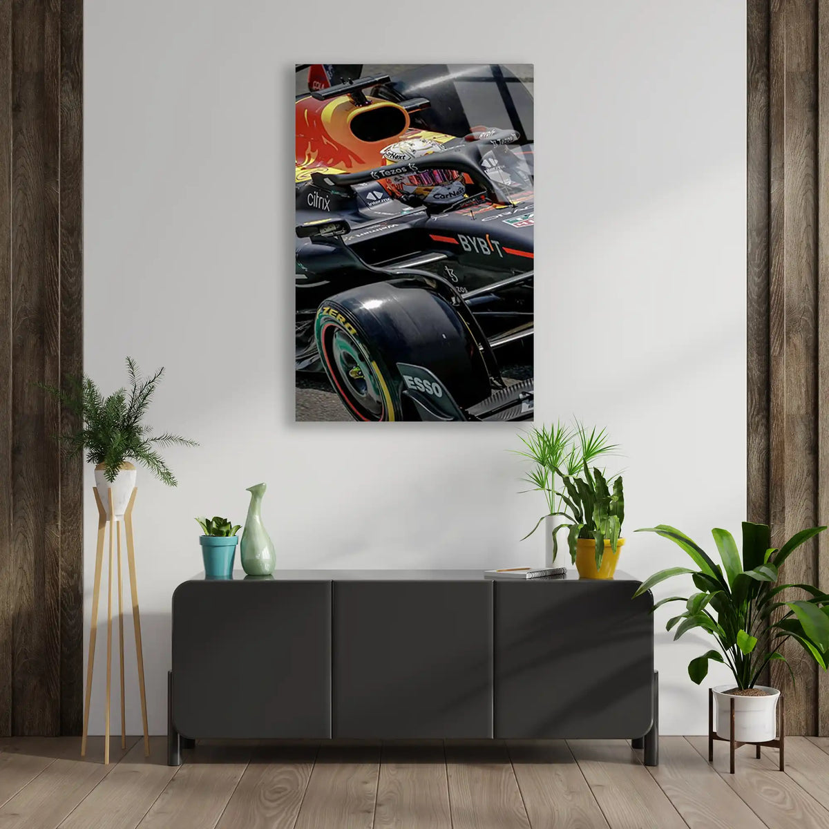 Red Bull Yan Görünüm F1 Cam Tablo – Formula 1 Duvar Dekoru - DEG0855
