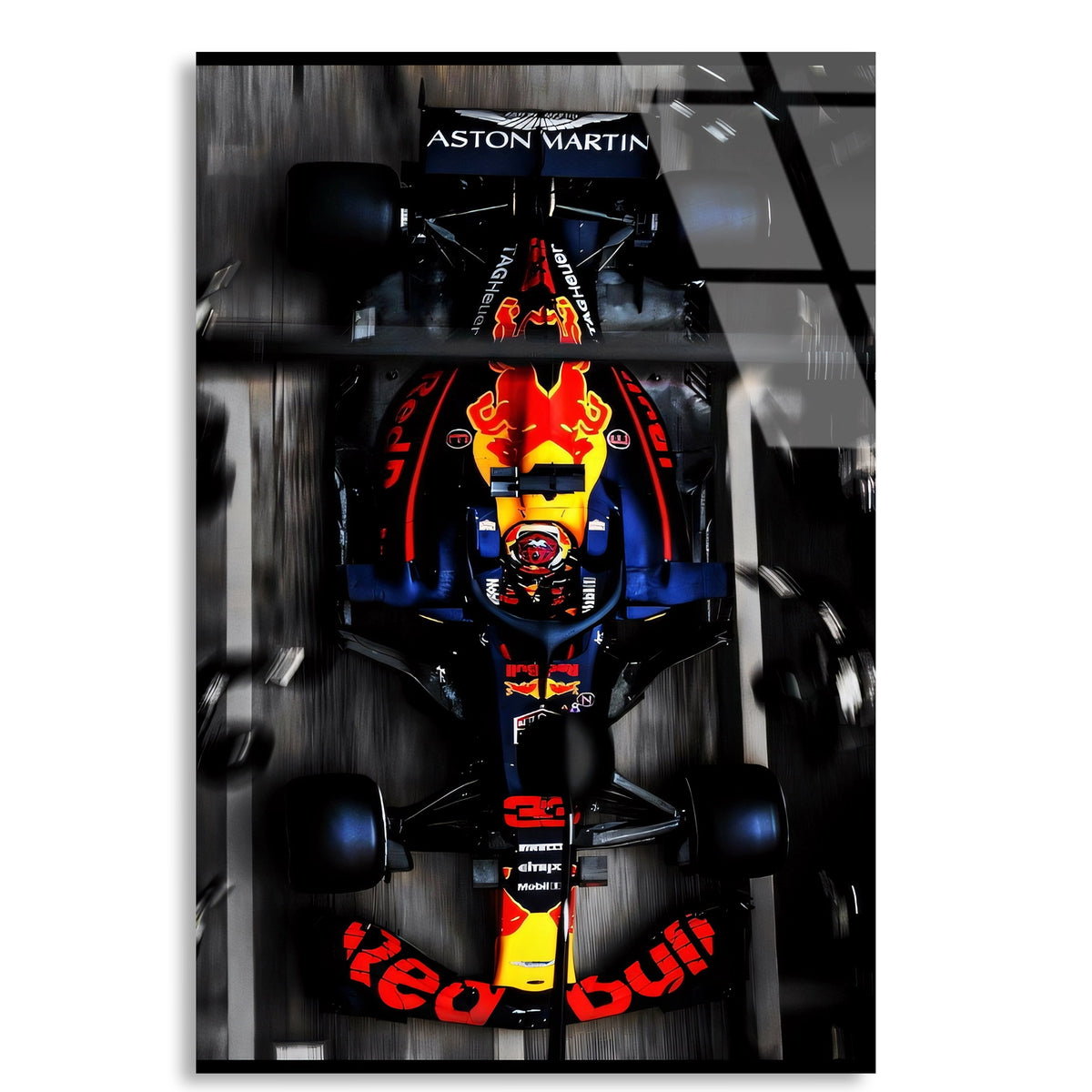 Red Bull Yarış Aracı F1 Cam Tablo – Formula 1 Duvar Dekoru - DEG0785