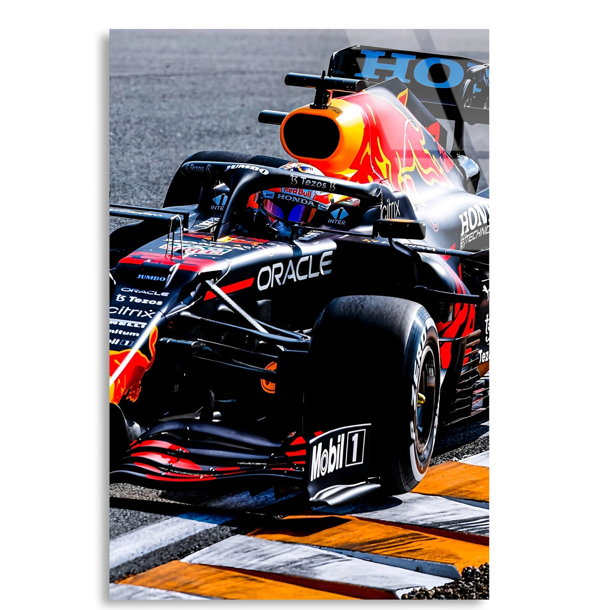 Red Bull Yarış Aracı F1 Cam Tablo – Formula 1 Duvar Dekoru - DEG0833