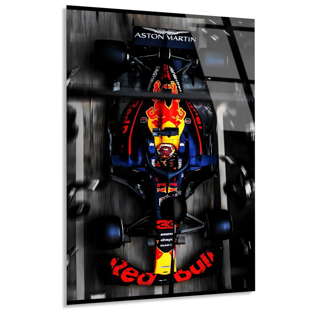 Red Bull Yarış Aracı F1 Cam Tablo – Formula 1 Duvar Dekoru - DEG0785