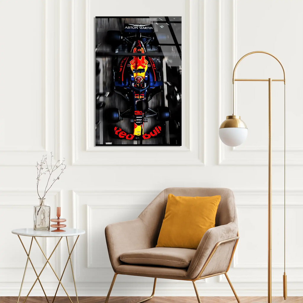 Red Bull Yarış Aracı F1 Cam Tablo – Formula 1 Duvar Dekoru - DEG0785
