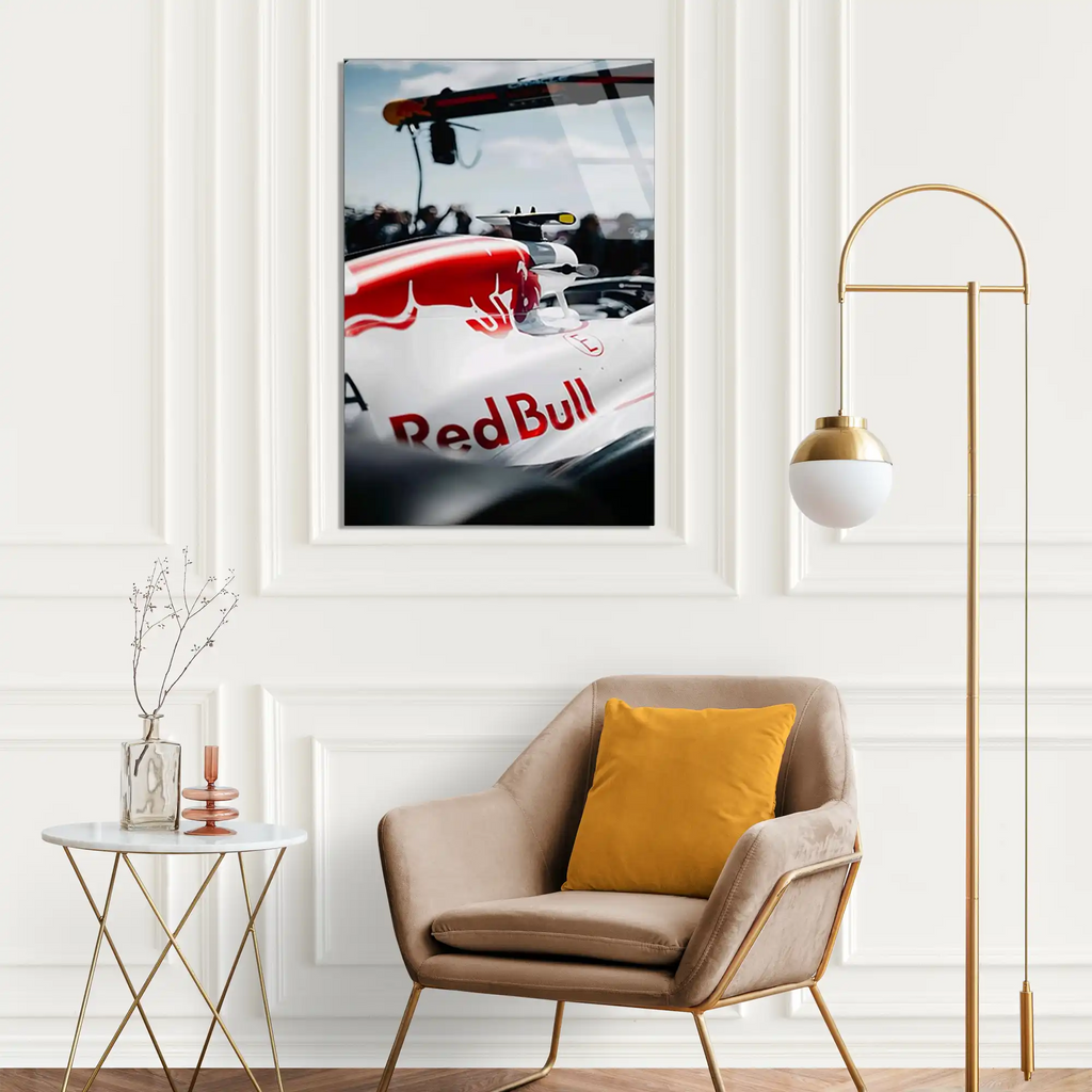 Red Bull Yarış Aracı F1 Cam Tablo – Formula 1 Duvar Dekoru - DEG0793