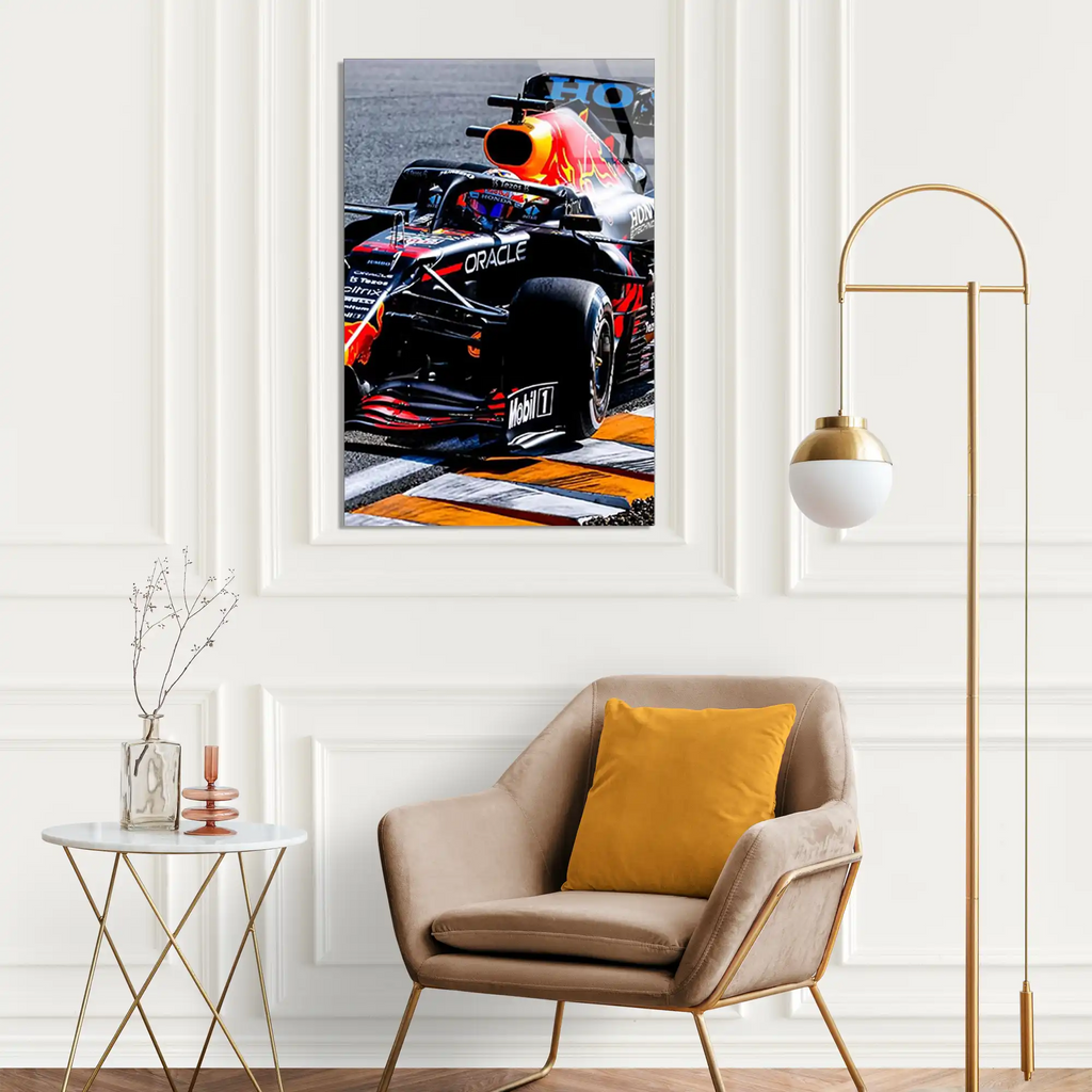 Red Bull Yarış Aracı F1 Cam Tablo – Formula 1 Duvar Dekoru - DEG0833