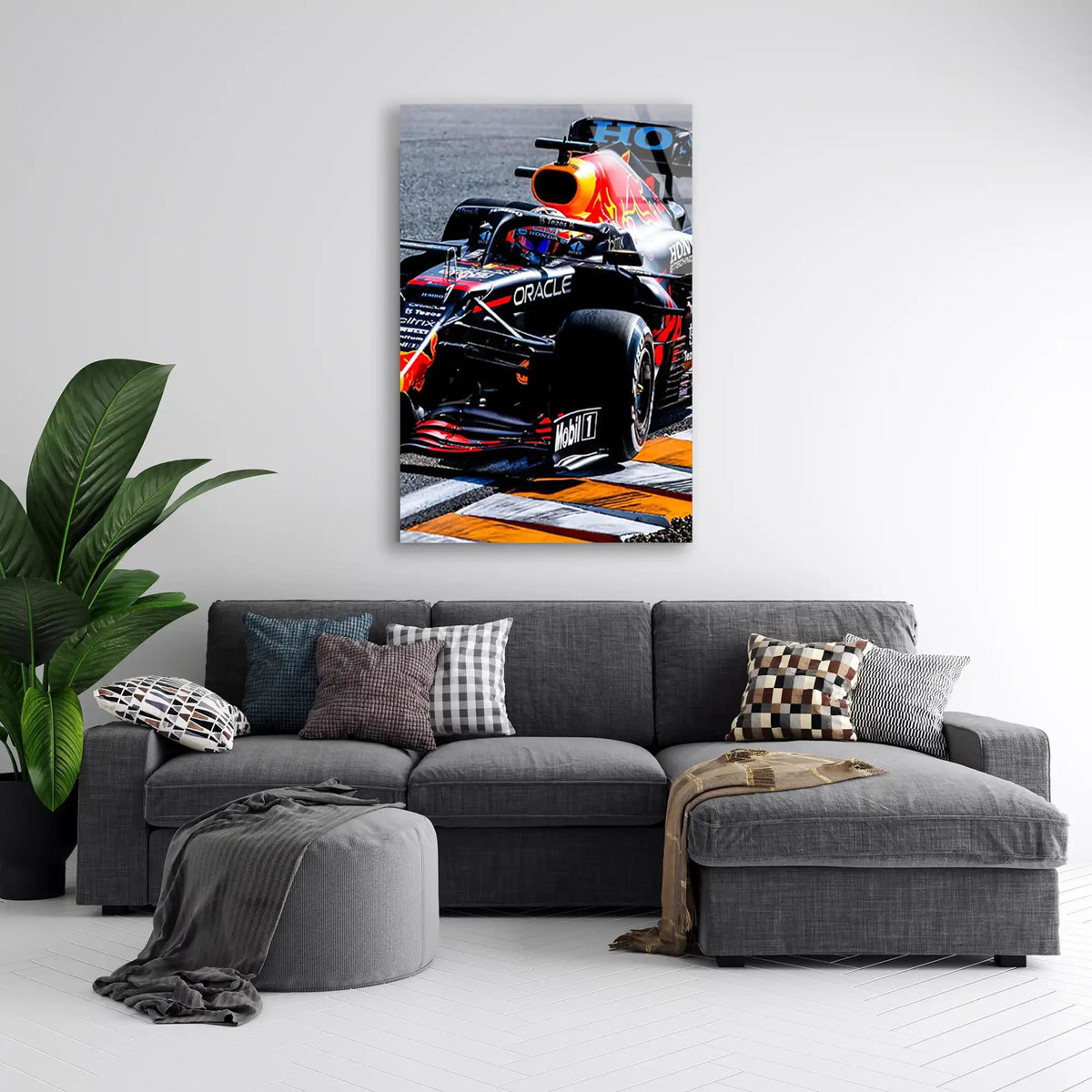 Red Bull Yarış Aracı F1 Cam Tablo – Formula 1 Duvar Dekoru - DEG0833
