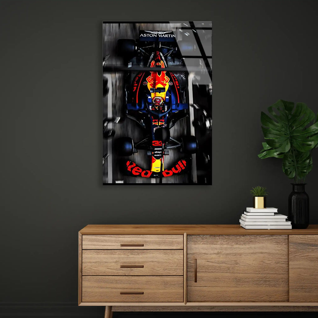 Red Bull Yarış Aracı F1 Cam Tablo – Formula 1 Duvar Dekoru - DEG0785
