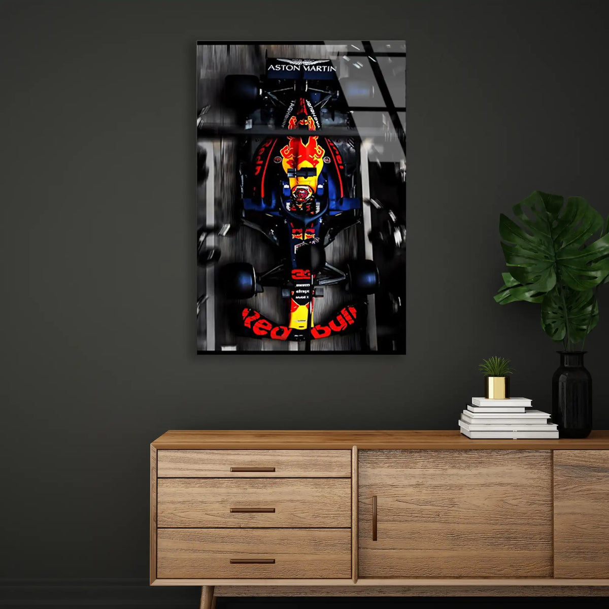 Red Bull Yarış Aracı F1 Cam Tablo – Formula 1 Duvar Dekoru - DEG0785