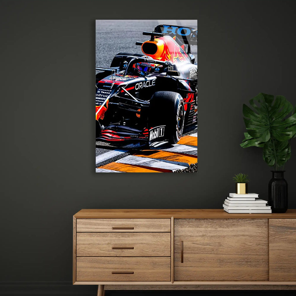 Red Bull Yarış Aracı F1 Cam Tablo – Formula 1 Duvar Dekoru - DEG0833