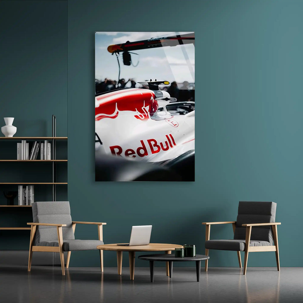 Red Bull Yarış Aracı F1 Cam Tablo – Formula 1 Duvar Dekoru - DEG0793