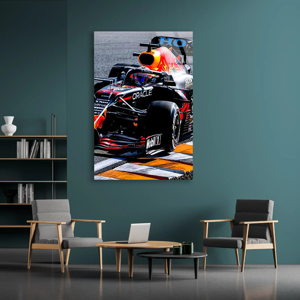 Red Bull Yarış Aracı F1 Cam Tablo – Formula 1 Duvar Dekoru - DEG0833