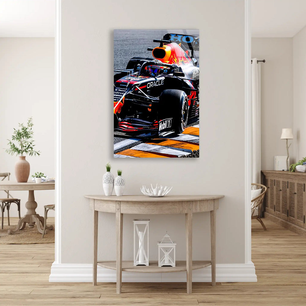 Red Bull Yarış Aracı F1 Cam Tablo – Formula 1 Duvar Dekoru - DEG0833