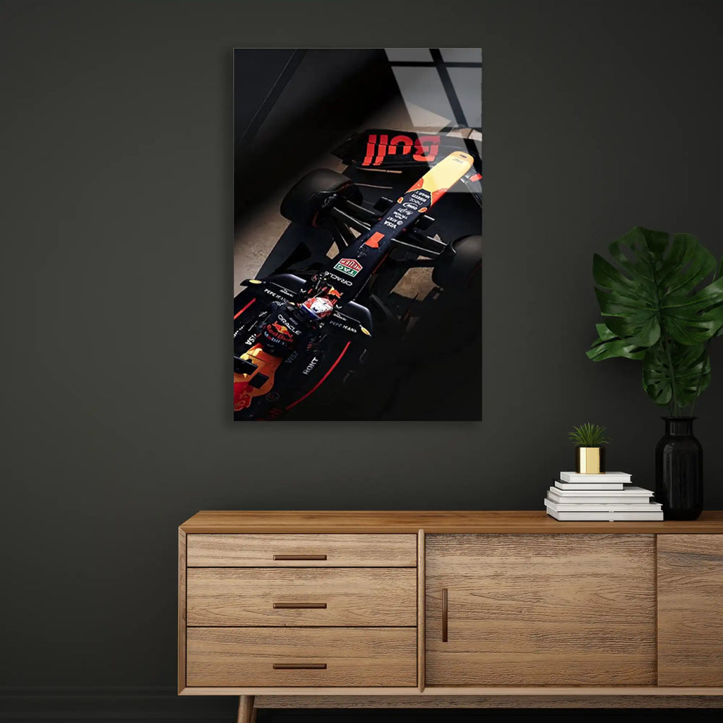 Red Bull Yarış Aracı Önden F1 Cam Tablo – Formula 1 Duvar Dekoru - DEG0808