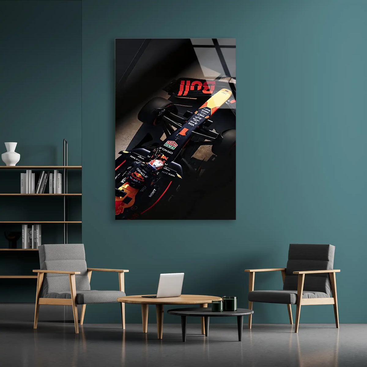 Red Bull Yarış Aracı Önden F1 Cam Tablo – Formula 1 Duvar Dekoru - DEG0808