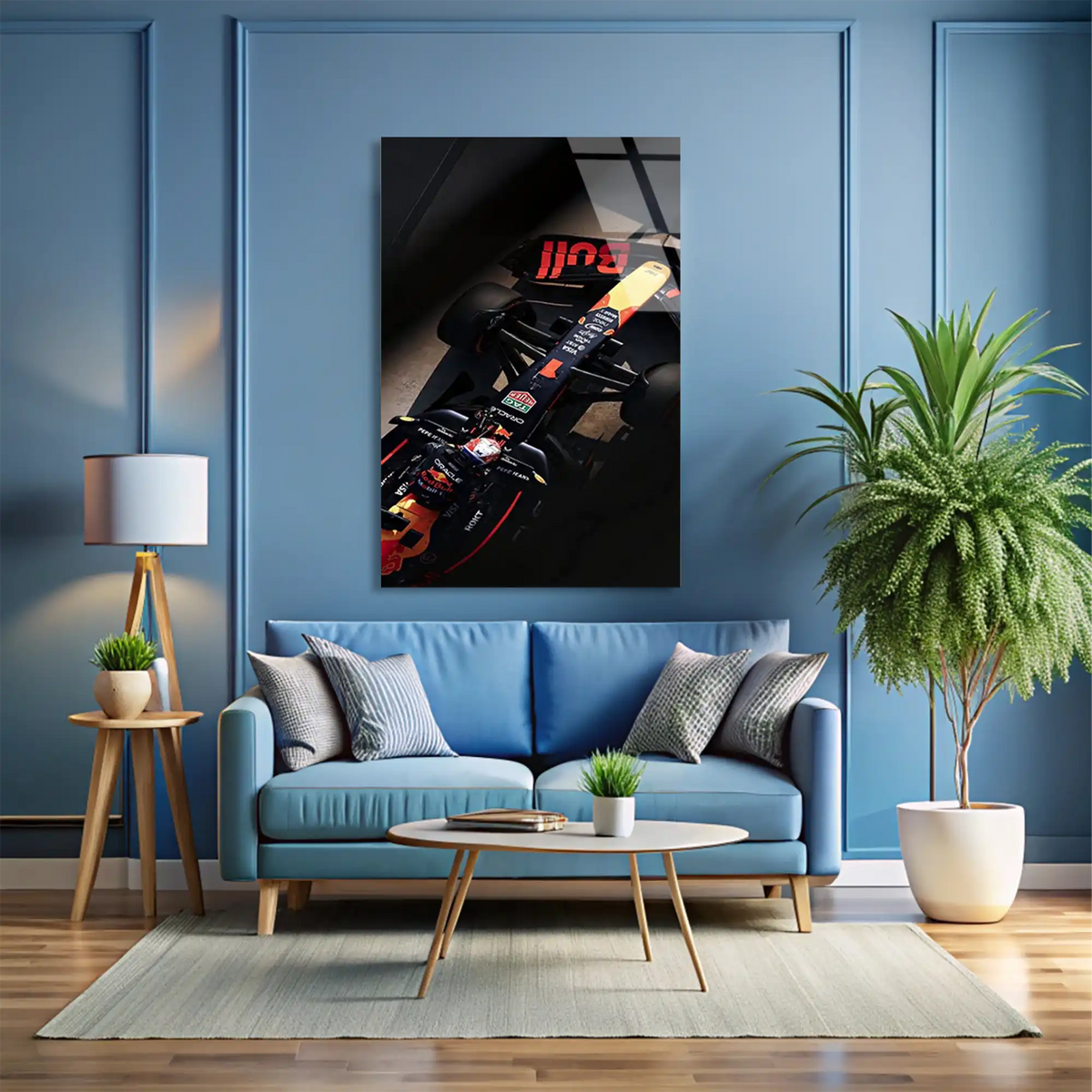 Red Bull Yarış Aracı Önden F1 Cam Tablo – Formula 1 Duvar Dekoru - DEG0808