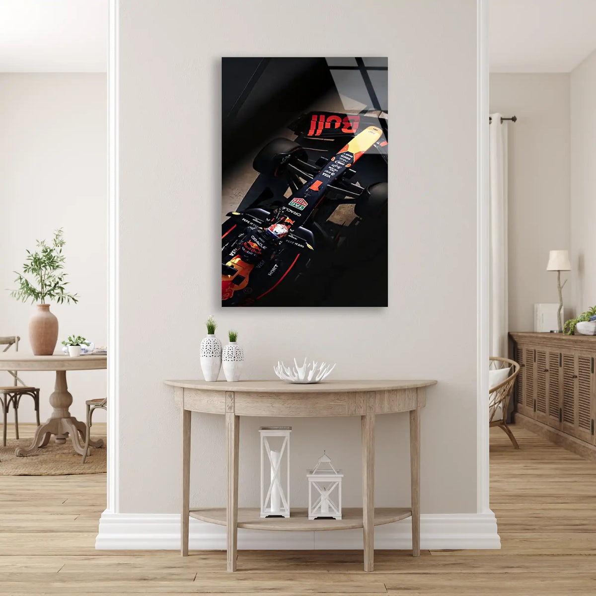 Red Bull Yarış Aracı Önden F1 Cam Tablo – Formula 1 Duvar Dekoru - DEG0808