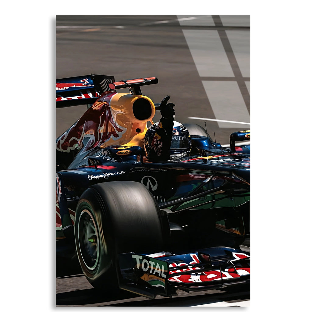 Red Bull Zafer Anı F1 Cam Tablo – Formula 1 Duvar Dekoru - DEG0816