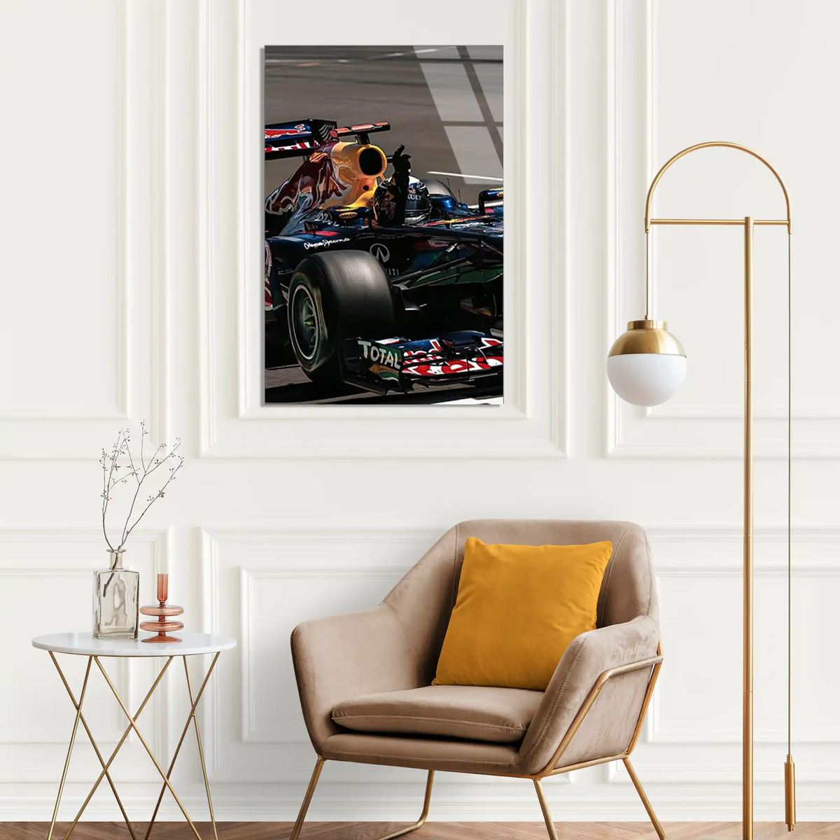 Red Bull Zafer Anı F1 Cam Tablo – Formula 1 Duvar Dekoru - DEG0816