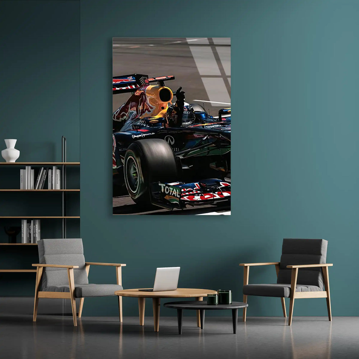 Red Bull Zafer Anı F1 Cam Tablo – Formula 1 Duvar Dekoru - DEG0816