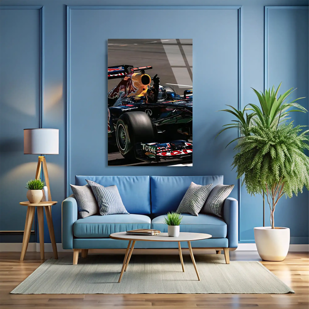Red Bull Zafer Anı F1 Cam Tablo – Formula 1 Duvar Dekoru - DEG0816