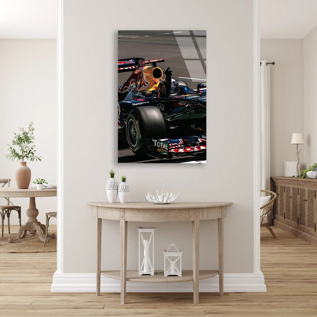 Red Bull Zafer Anı F1 Cam Tablo – Formula 1 Duvar Dekoru - DEG0816