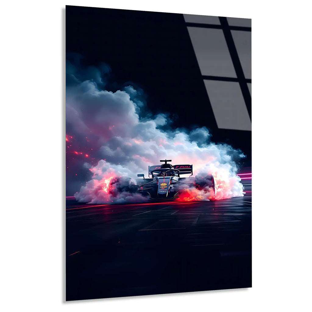 Red Bull Zafer Dumanı F1 Cam Tablo – Formula 1 Duvar Dekoru - DEG0872