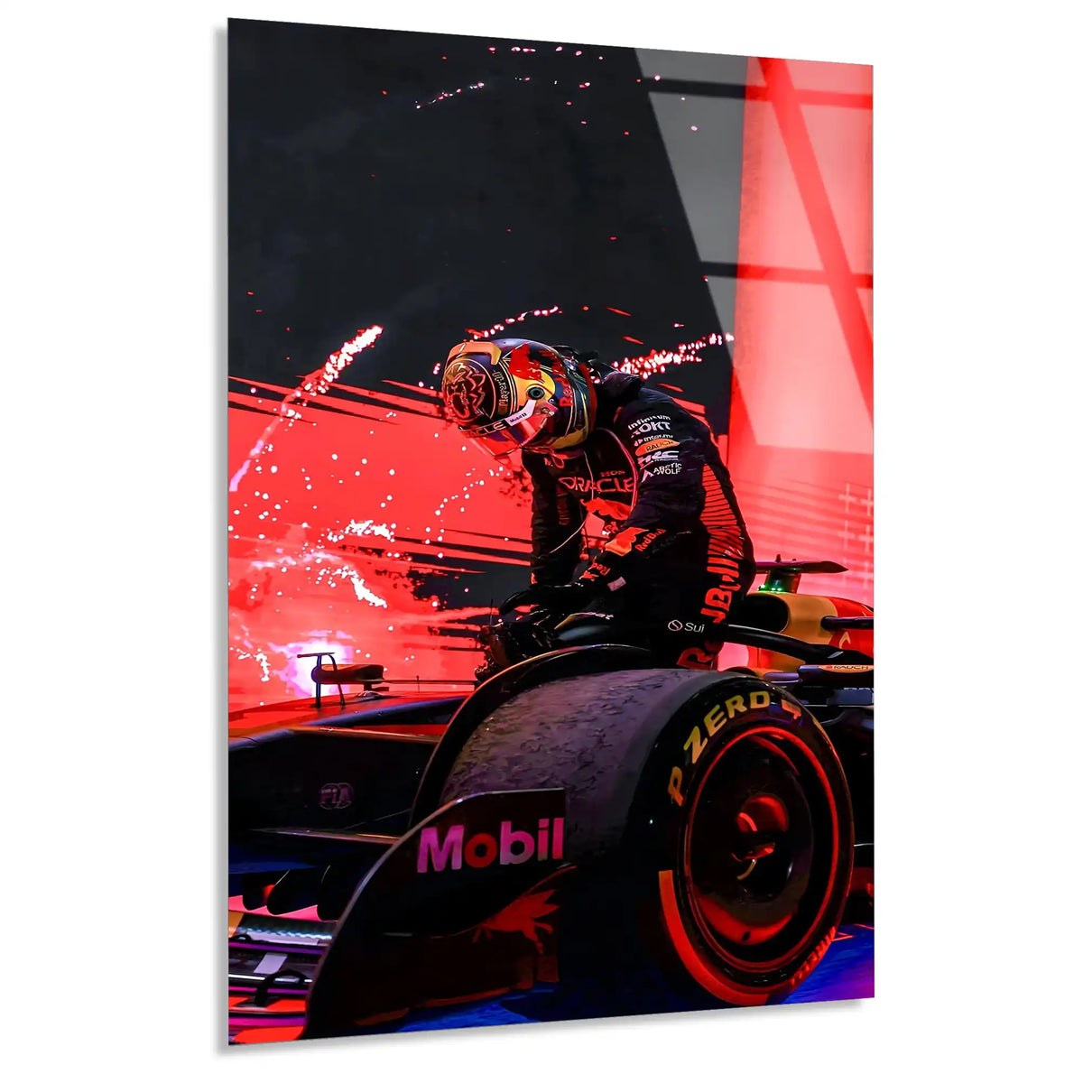 Red Bull Zafer Kıvılcımı F1 Cam Tablo – Formula 1 Duvar Dekoru - DEG0877