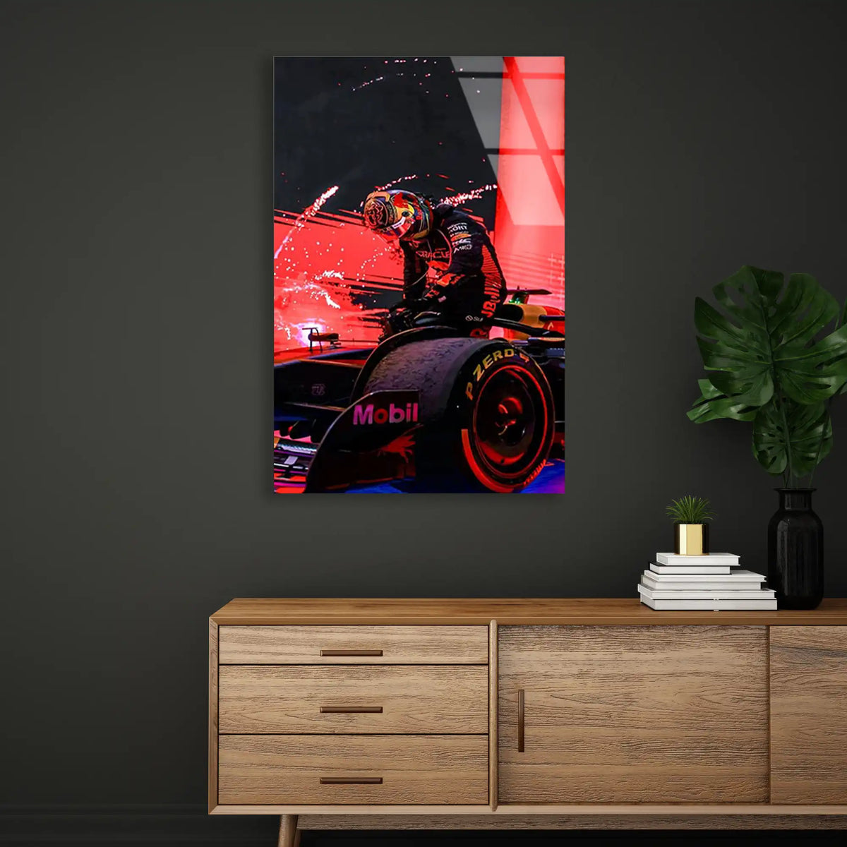 Red Bull Zafer Kıvılcımı F1 Cam Tablo – Formula 1 Duvar Dekoru - DEG0877