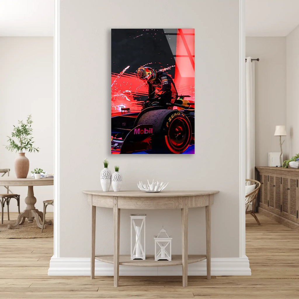 Red Bull Zafer Kıvılcımı F1 Cam Tablo – Formula 1 Duvar Dekoru - DEG0877