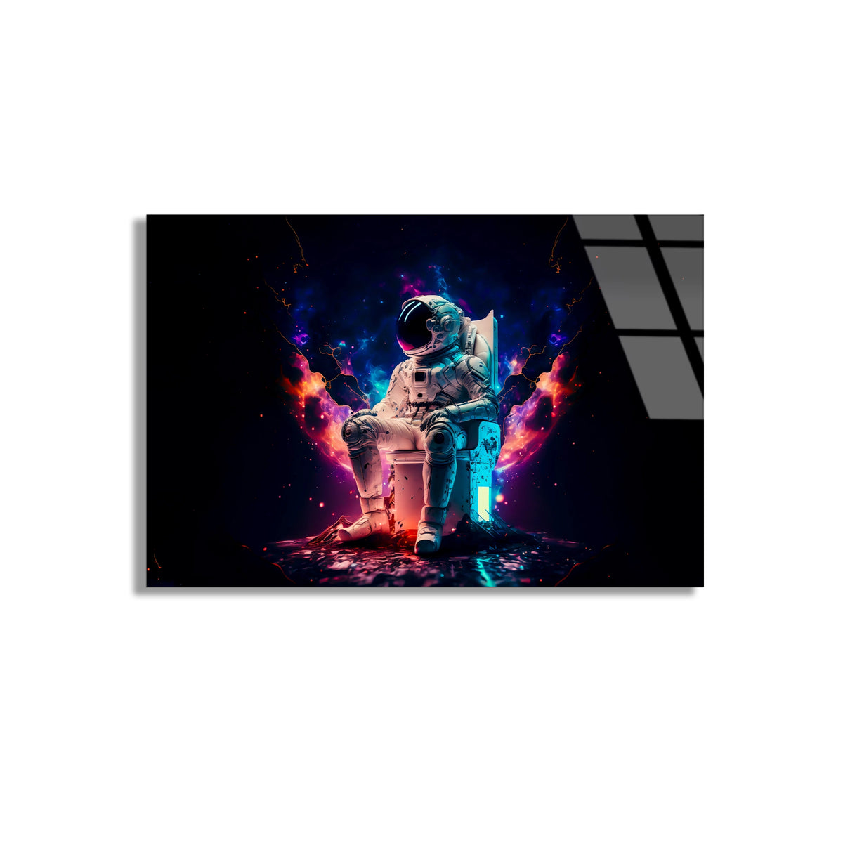 Renkli Astronot Cam Tablo