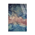 Renkli Soyut Mermer Cam Tablo