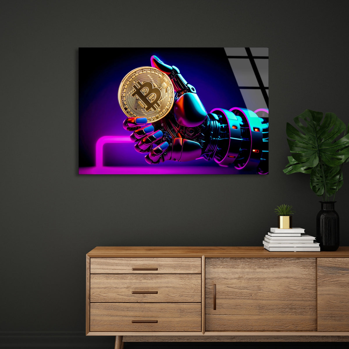 Robot El Bitcoin Cam Tablo