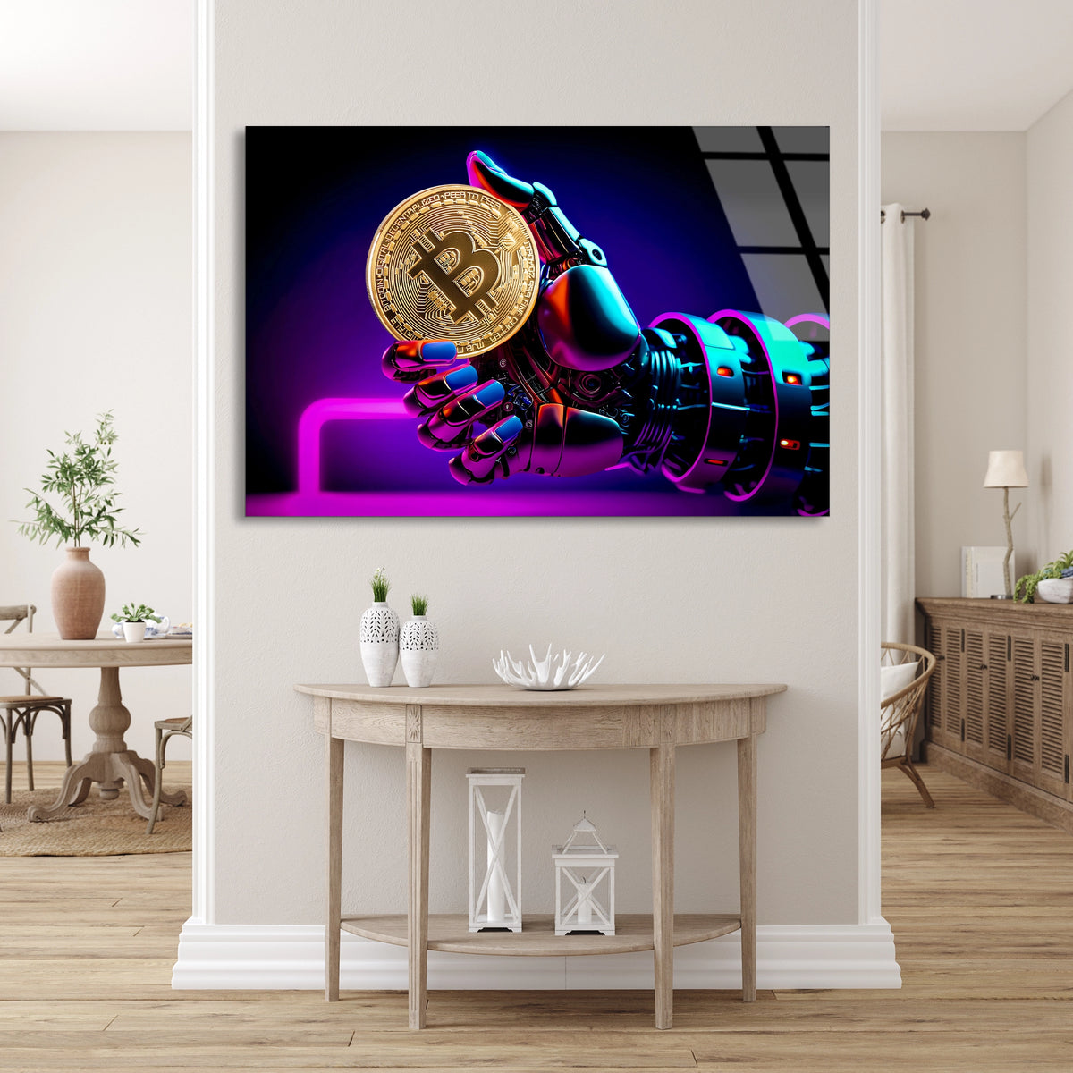 Robot El Bitcoin Cam Tablo