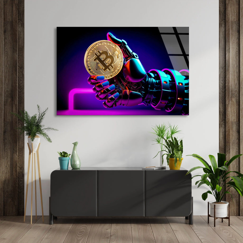 Robot El Bitcoin Cam Tablo