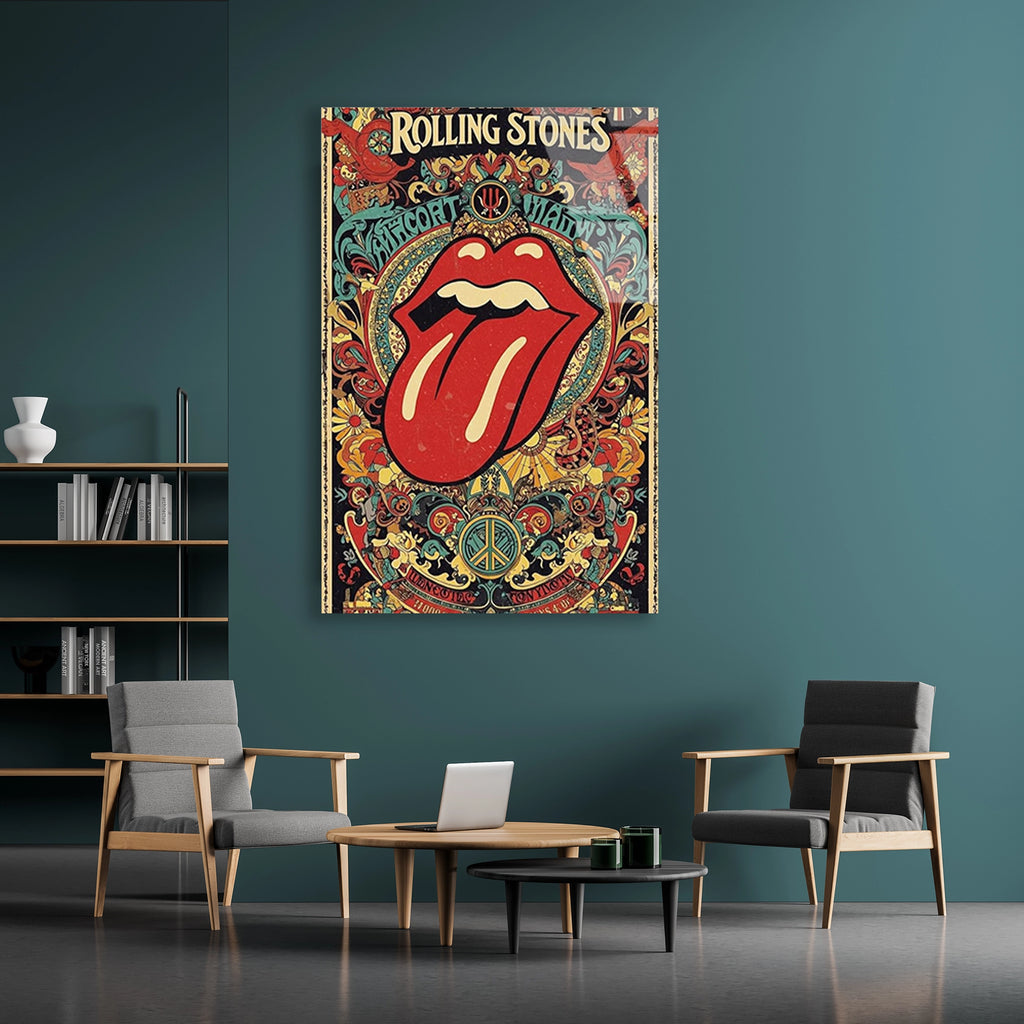 Rolling Stones Muzik Posteri Cam Tablo