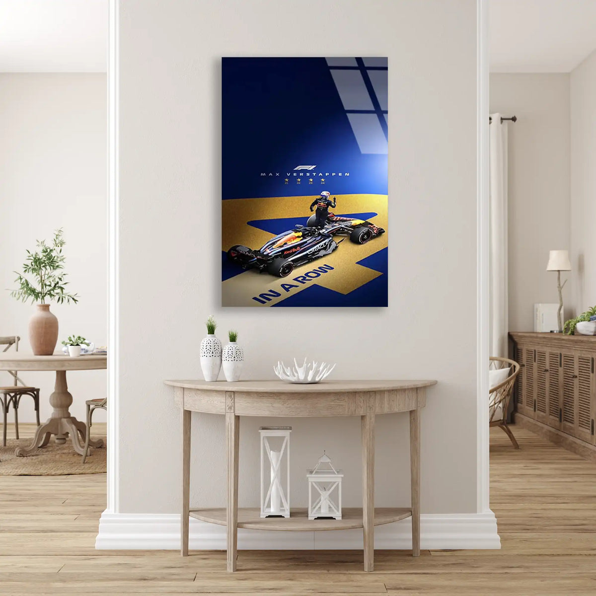 Şampiyon Posteri In A Row F1 Cam Tablo – Formula 1 Duvar Dekoru - DEG0851