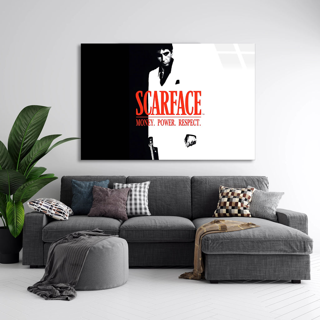 Scarface Afişi Cam Tablo