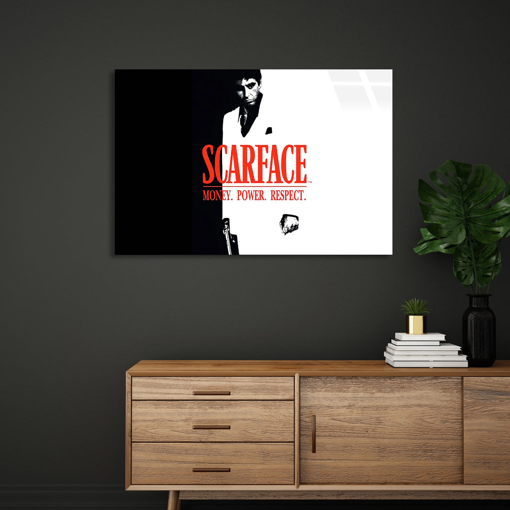 Scarface Afişi Cam Tablo