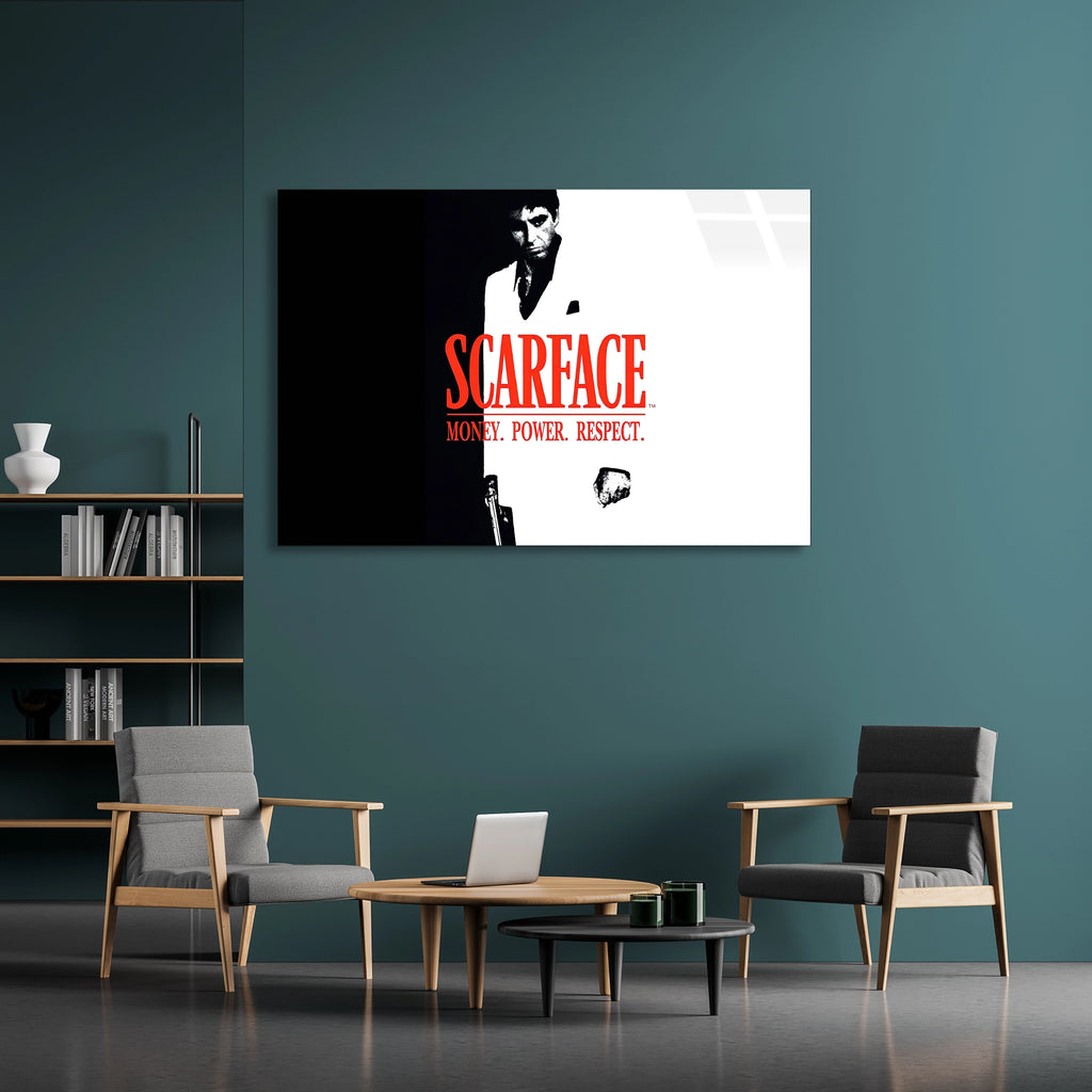Scarface Afişi Cam Tablo