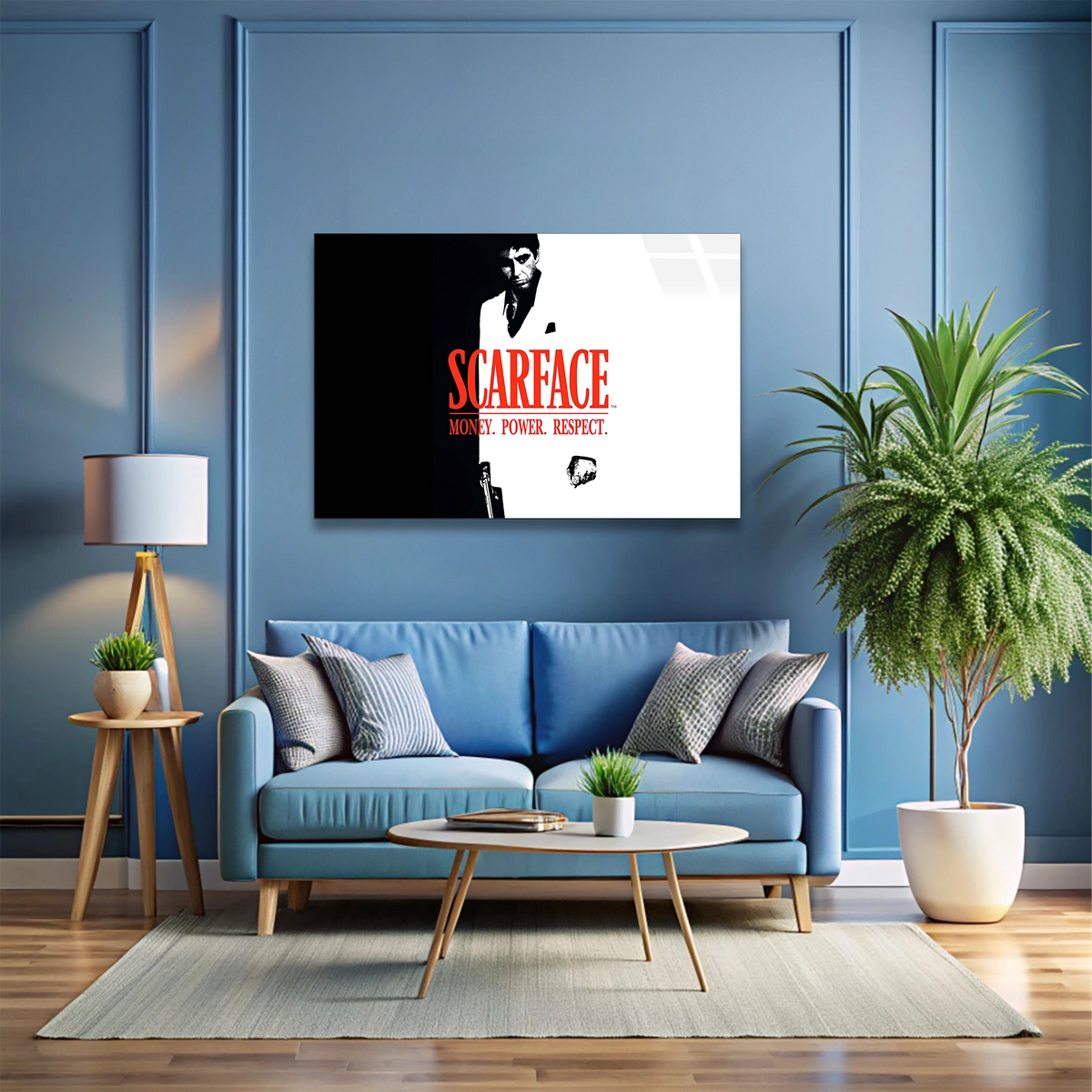 Scarface Afişi Cam Tablo