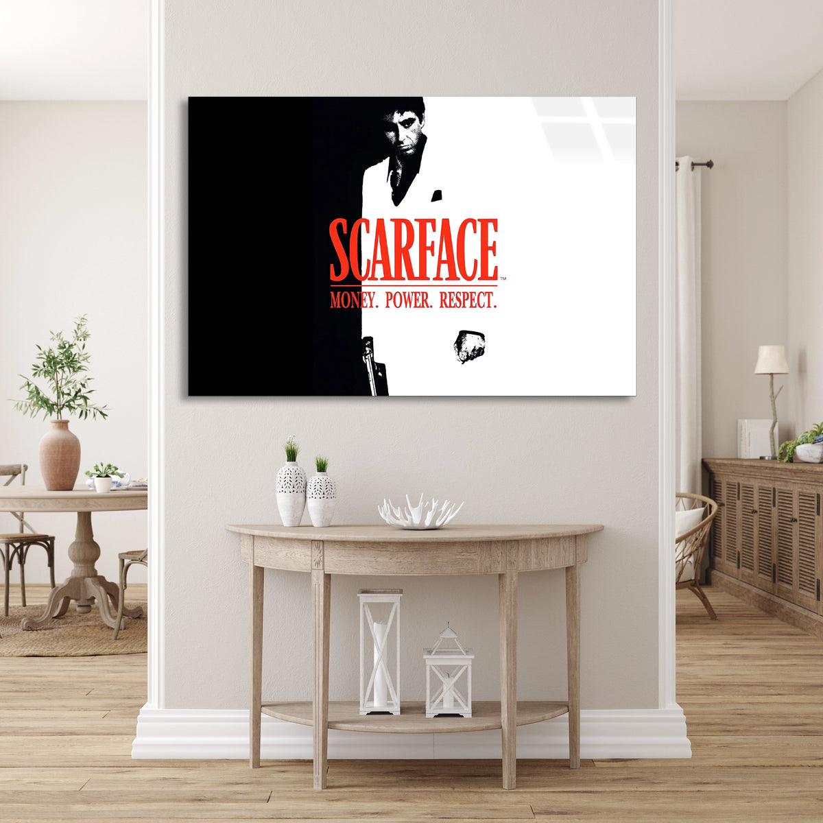 Scarface Afişi Cam Tablo