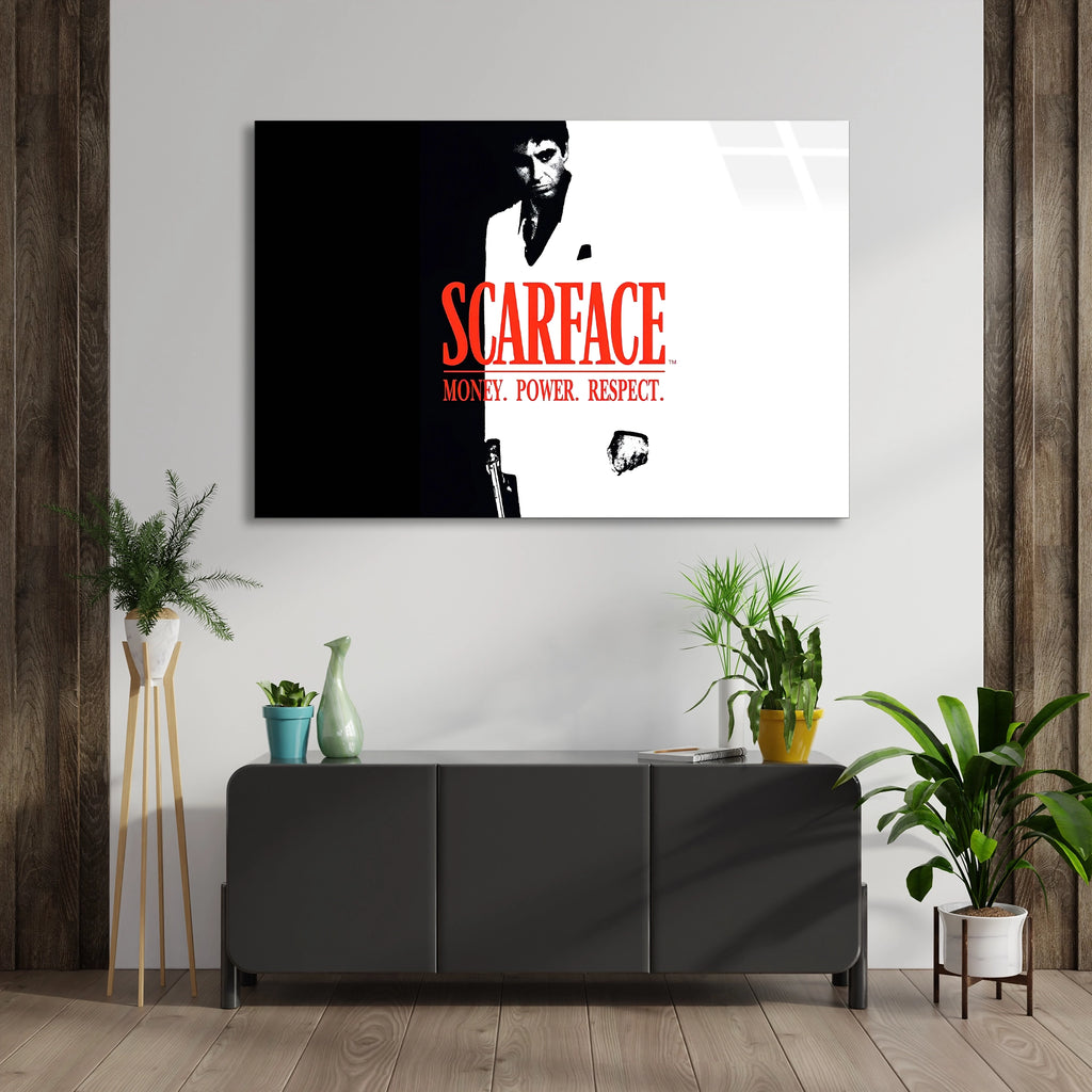 Scarface Afişi Cam Tablo