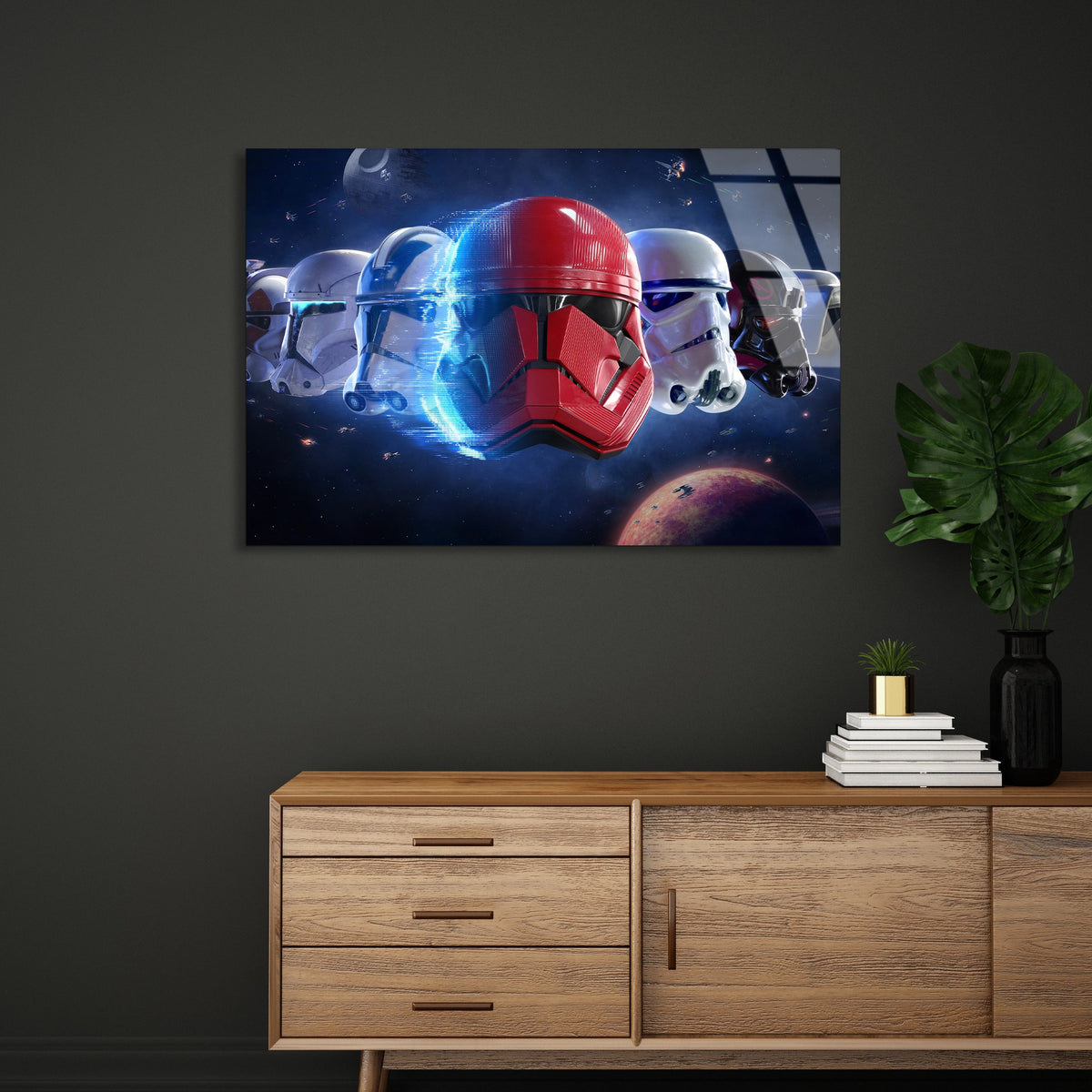 Star Wars Kaskları Cam Tablo