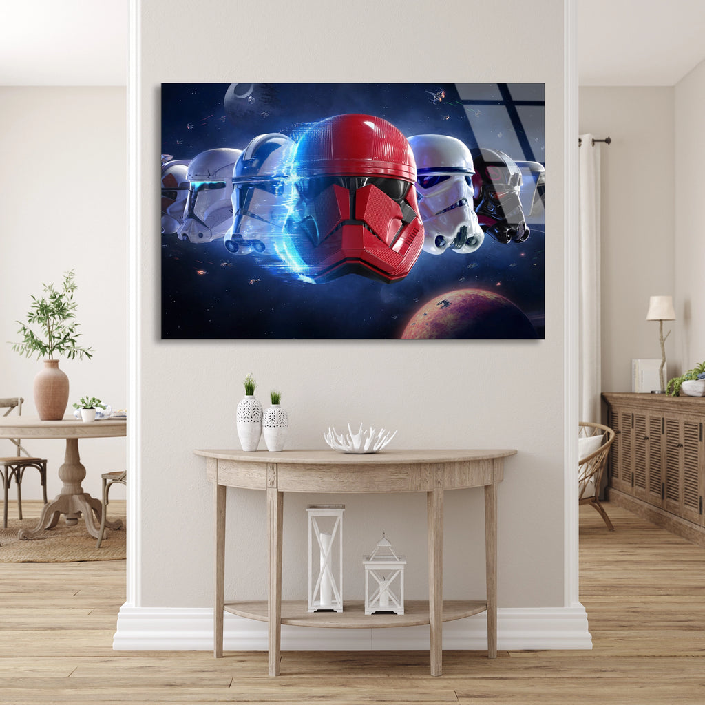Star Wars Kaskları Cam Tablo