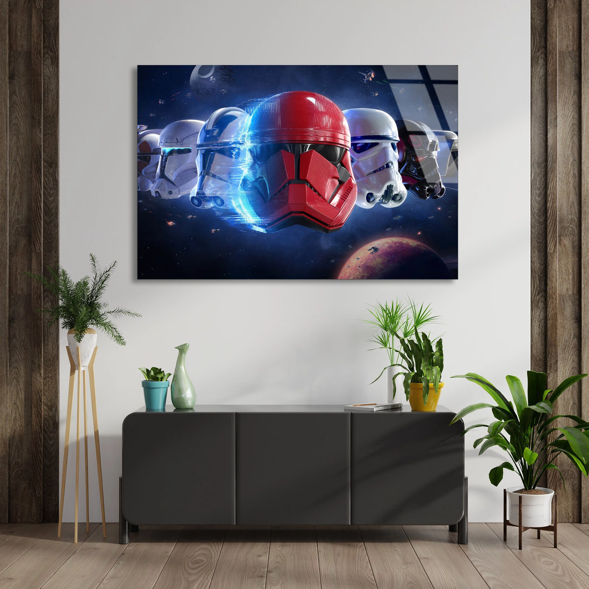 Star Wars Kaskları Cam Tablo
